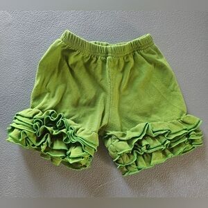 Green Ruffled Kids Shorts Size 2T
